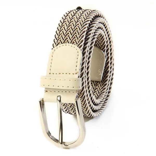 Calvadoss_Elastic_Beige_Braided_Belt_For_Unisex