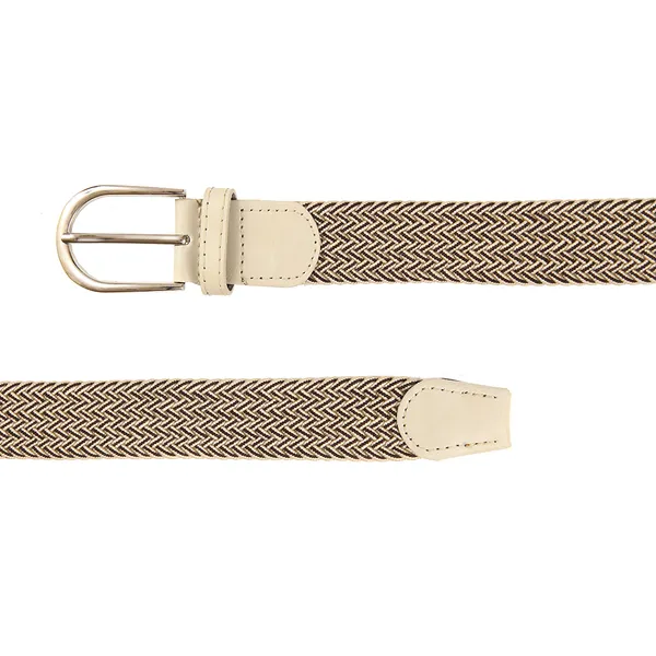 Calvadoss_Elastic_Beige_Braided_Belt_For_Unisex