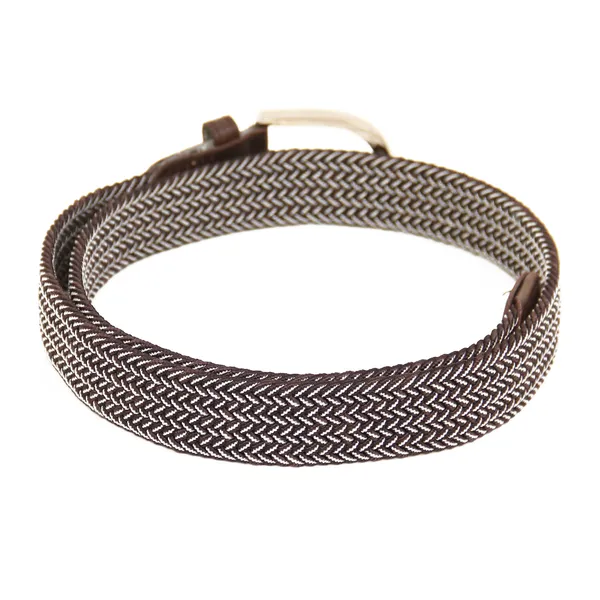 Calvadoss_Elastic_Brown_Braided__Belt_For_Unisex