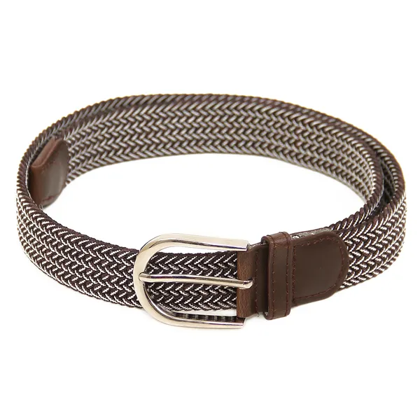 Calvadoss_Elastic_Brown_Braided__Belt_For_Unisex
