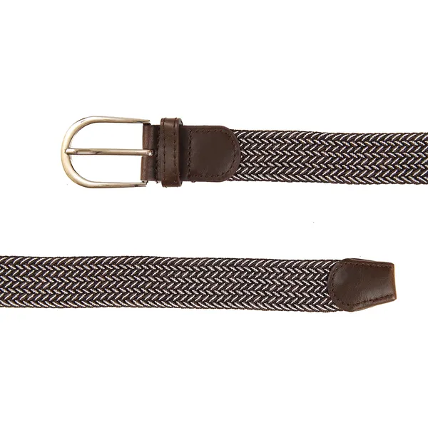 Calvadoss_Elastic_Brown_Braided__Belt_For_Unisex