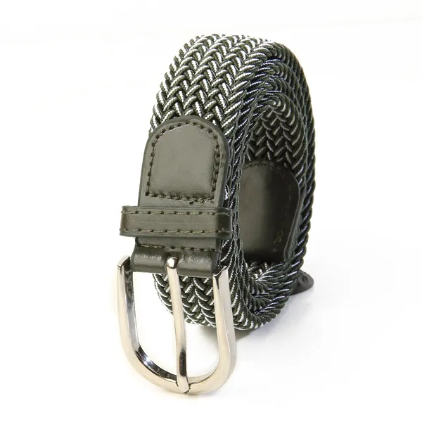 Calvadoss_Green_Braided_Elastic_Belt_For_Unisex