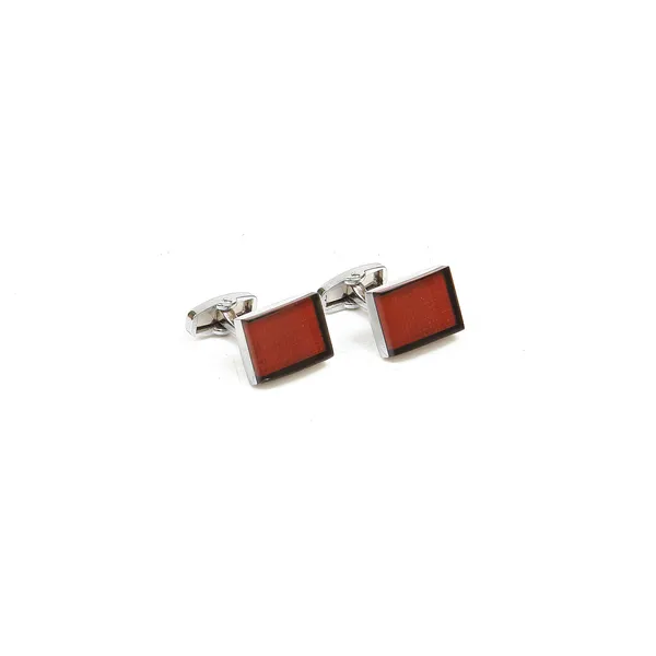 Calvadoss_Silver-Toned_&_Maroon_Cufflink