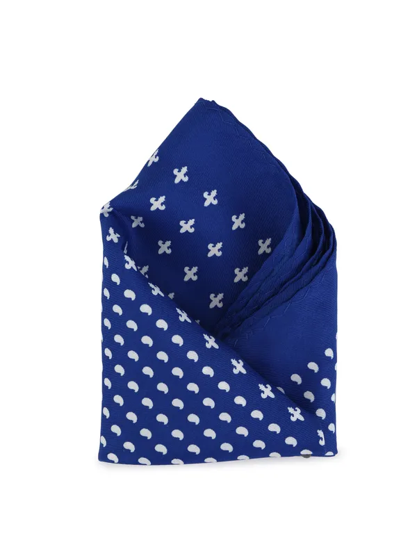 Men_Blue_&_White_Printed_Pocket_Square