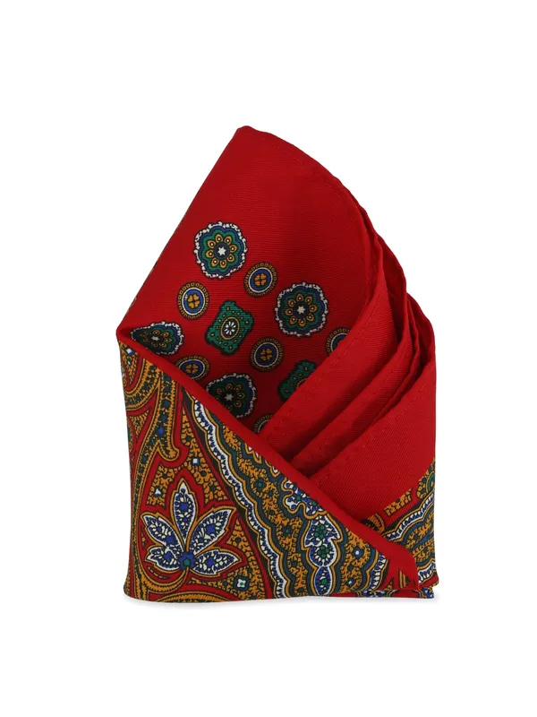 Men_Red_&_Green_Printed_Pocket_Square
