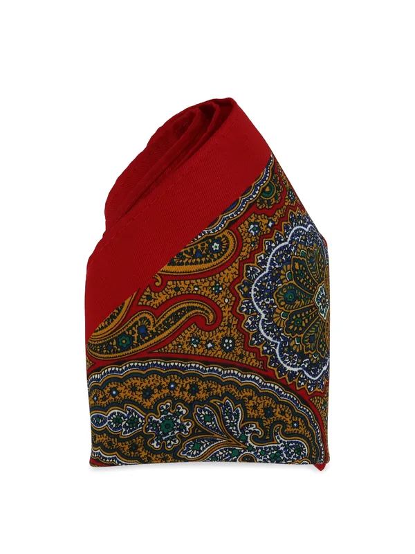 Men_Red_&_Green_Printed_Pocket_Square
