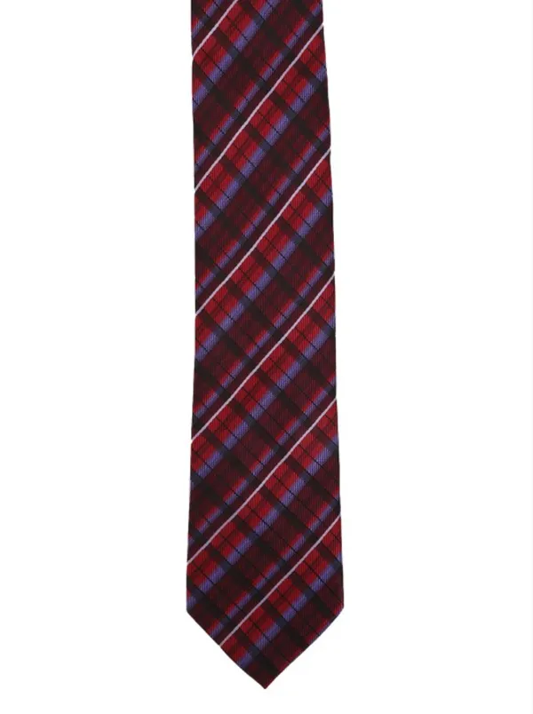 Calvadoss_Rust_Red_&_Blue_Checked_Broad_Tie