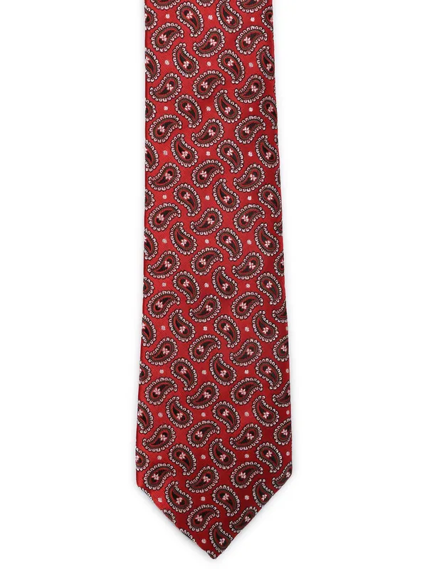 Calvadoss_Red_Woven_Design_Broad_Tie
