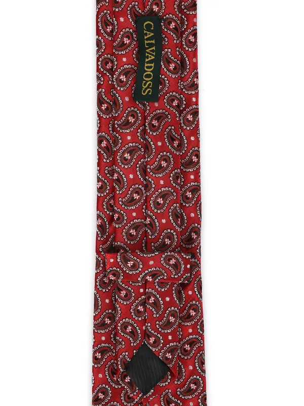 Calvadoss_Red_Woven_Design_Broad_Tie