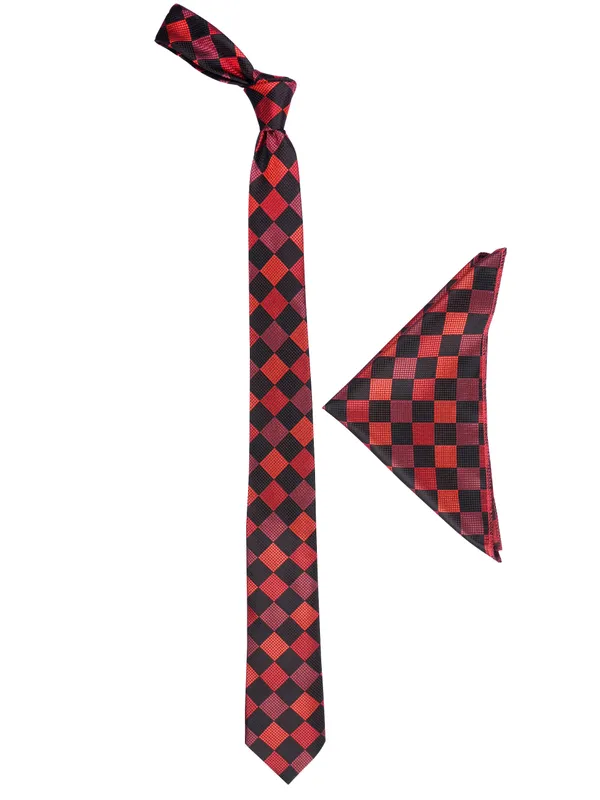 Calvadoss_Red_&_Black_Checked_Broad_Tie