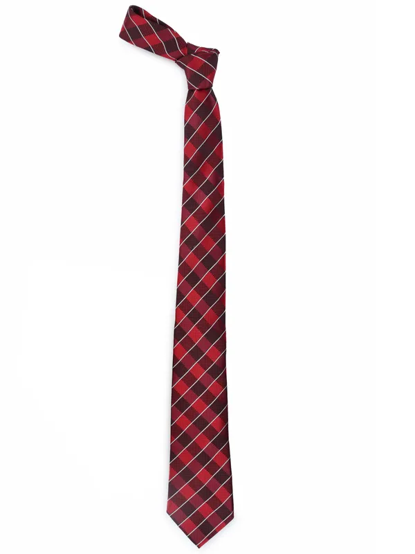 Calvadoss_Red_&_Maroon_Checked_Broad_Tie
