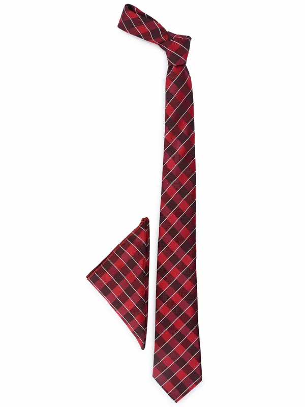 Calvadoss_Red_&_Maroon_Checked_Broad_Tie