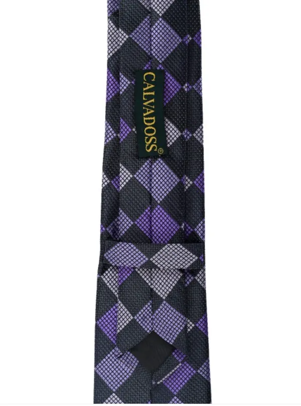 Calvadoss_Purple_Checked_Broad_Tie
