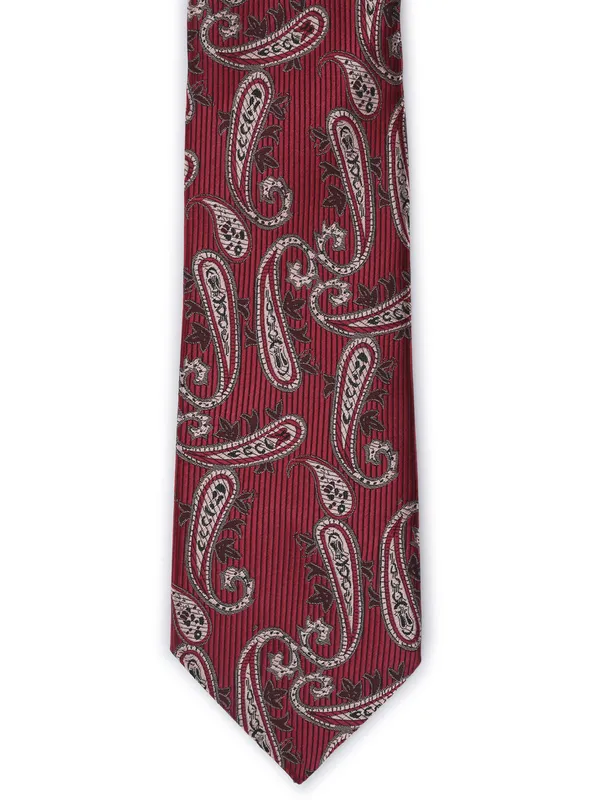 Calvadoss_Maroon_Woven_Design_Broad_Tie
