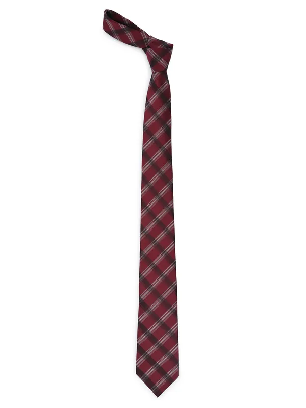 Calvadoss_Maroon_&_Black_Checked_Broad_Tie