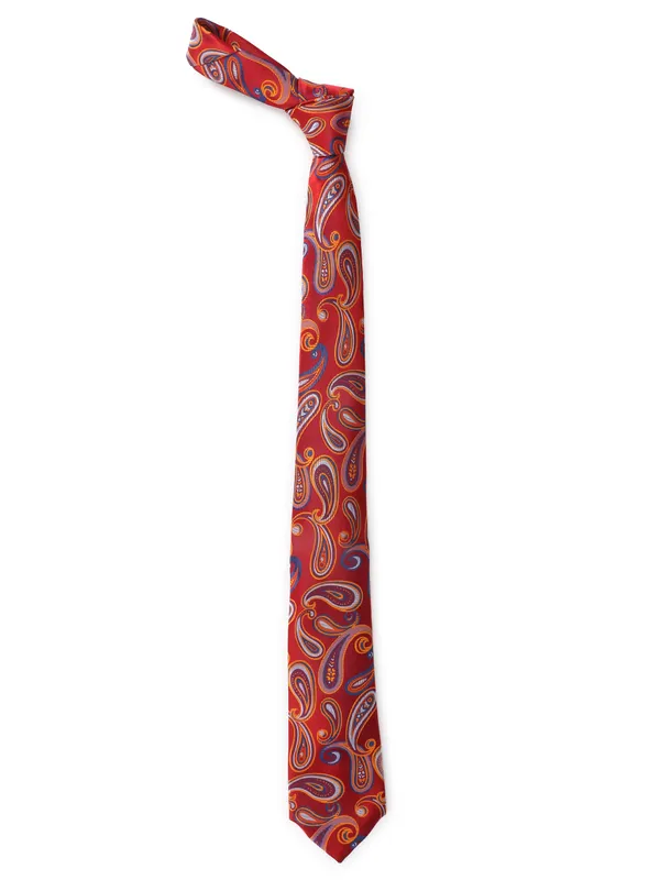 Calvadoss_Men_Red,_Violet_&_Orange_Paisley_Woven_Design_Broad_Tie