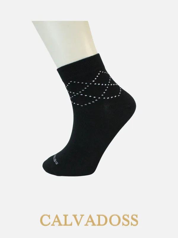 Black/Grey/Navy_Blue_Cotton_Pack_Of_3_Patterned_Design_Ankle_Length_Socks_For_Unisex