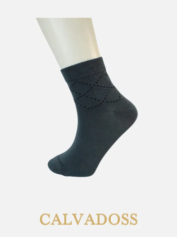 Black/Grey/Navy_Blue_Cotton_Pack_Of_3_Patterned_Design_Ankle_Length_Socks_For_Unisex