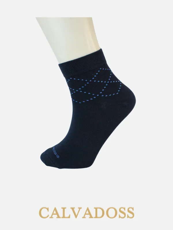 Black/Grey/Navy_Blue_Cotton_Pack_Of_3_Patterned_Design_Ankle_Length_Socks_For_Unisex