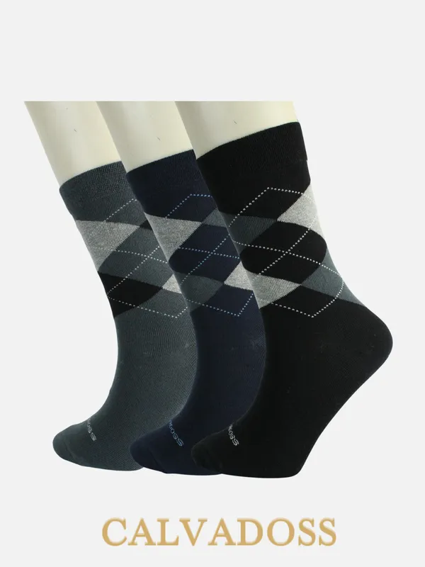 Cotton_Pack_Of_3_Patterned_Design_Calf_Length_Socks_For_Unisex