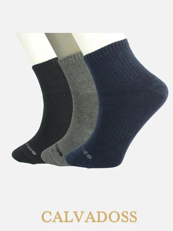Black/Grey/Navy_Blue_Cotton_Pack_Of_3_Solid_Design_Ankle_Length_Socks_For_Unisex