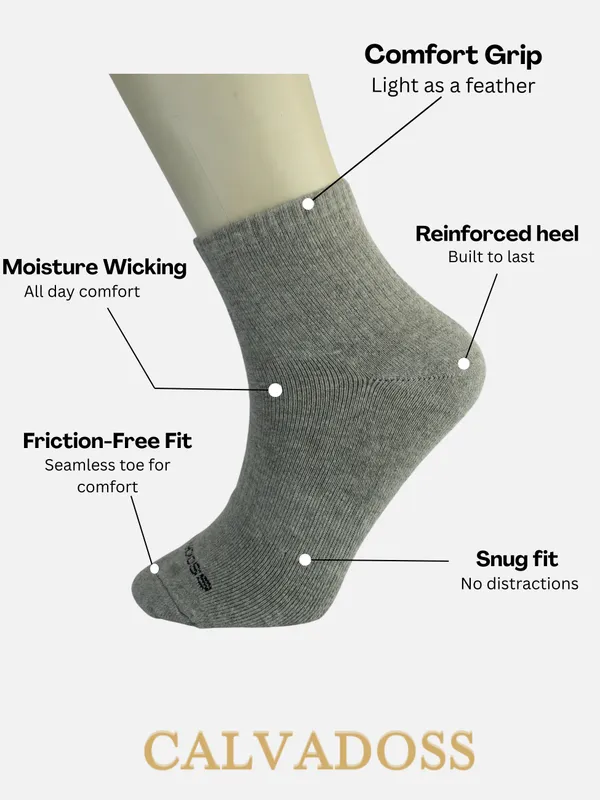 Black/Grey/Navy_Blue_Cotton_Pack_Of_3_Solid_Design_Ankle_Length_Socks_For_Unisex