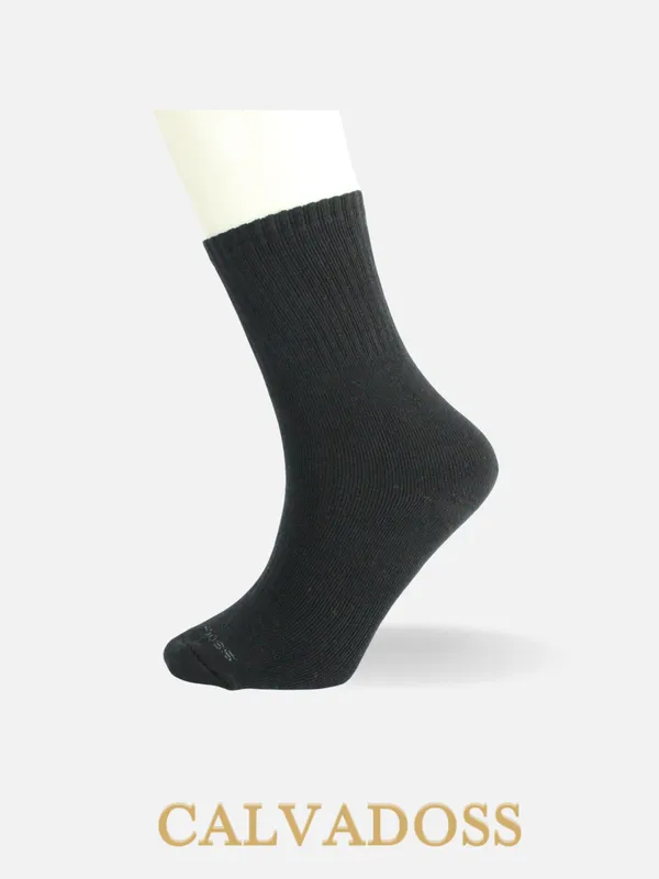 Black/Grey/Navy_Blue_Cotton_Pack_Of_3_Solid_Design_Calf_Length_Socks_For_Unisex