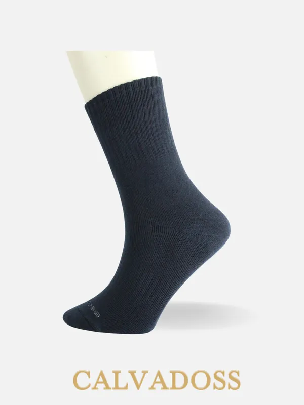 Black/Grey/Navy_Blue_Cotton_Pack_Of_3_Solid_Design_Calf_Length_Socks_For_Unisex