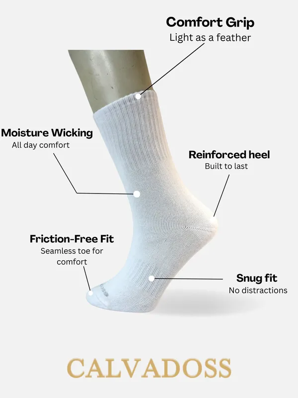 White_Cotton_Pack_Of_3_Solid_Design_Calf_Length_Socks_For_Unisex