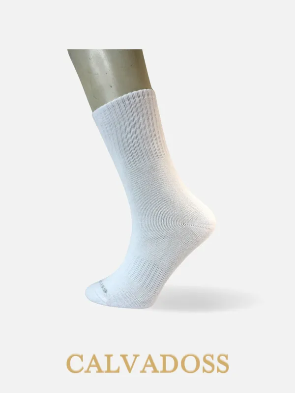 White_Cotton_Pack_Of_3_Solid_Design_Calf_Length_Socks_For_Unisex