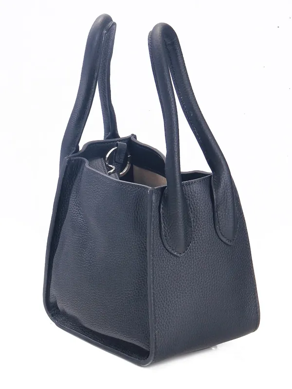 Calvadoss_Leather_Structured_Black_Handheld_Bag_With_Quilted