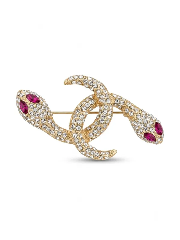 Calvadoss_Gold-Tone_Snake_Fashion_Brooch_