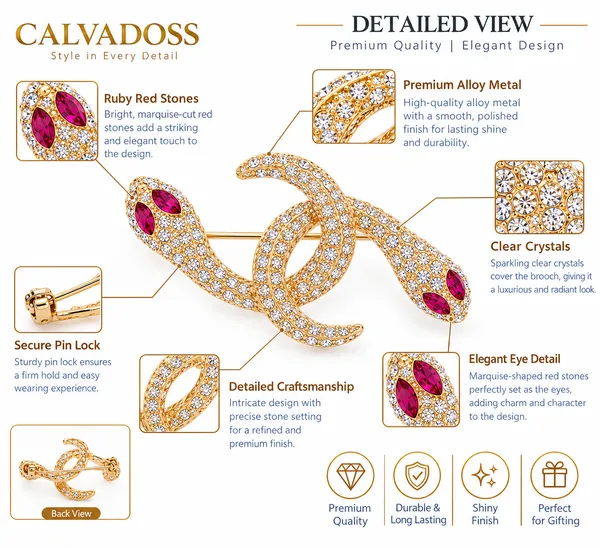 Calvadoss_Gold-Tone_Snake_Fashion_Brooch_