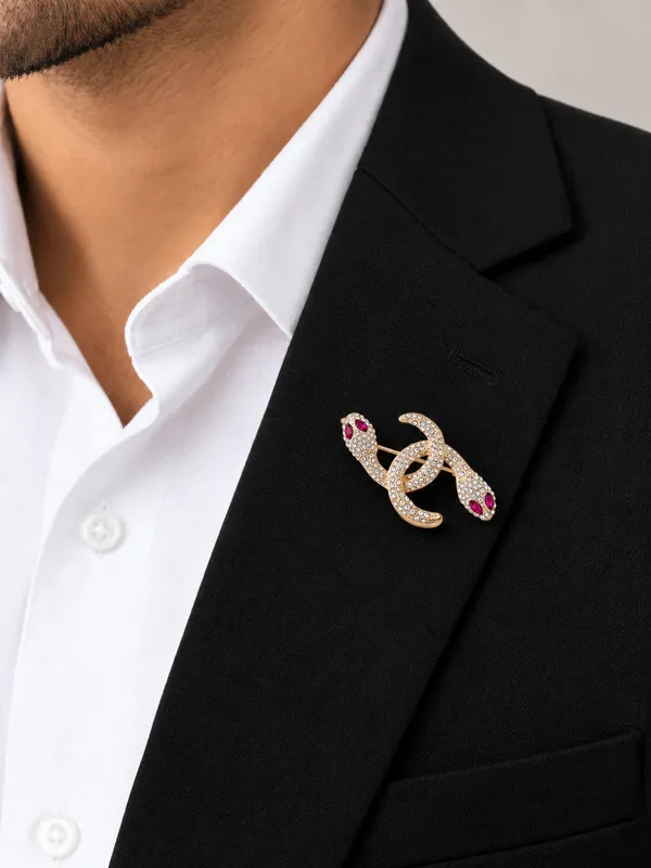 Calvadoss_Gold-Tone_Snake_Fashion_Brooch_