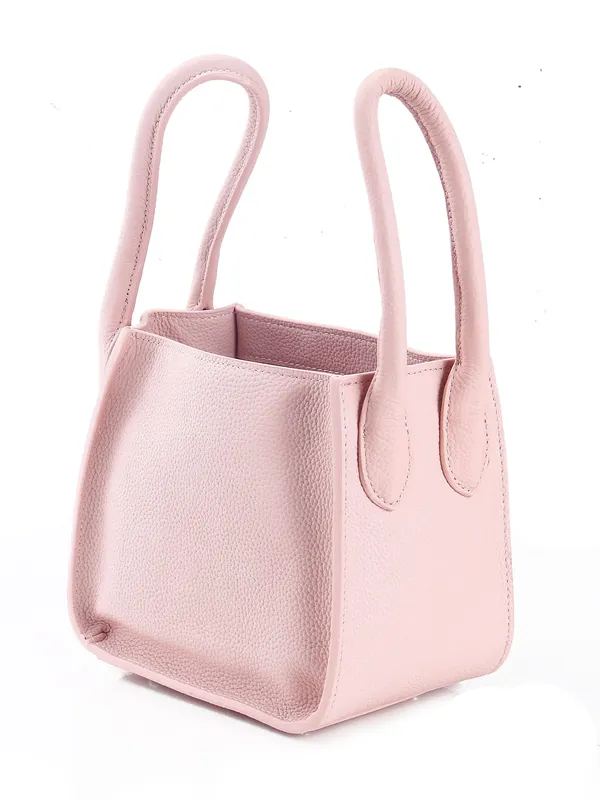 Calvadoss_Leather_Structured_pink_Handheld_Bag_with_Quilted
