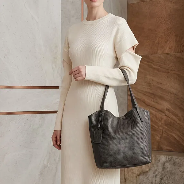 Calvadoss_Premium_Grey_Textured_Handbag
