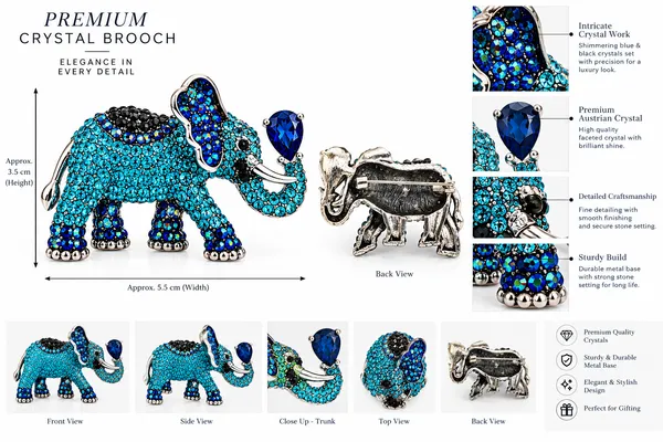 Calvadoss_Premium_Royal_Blue_Elephant_Brooch_Pin
