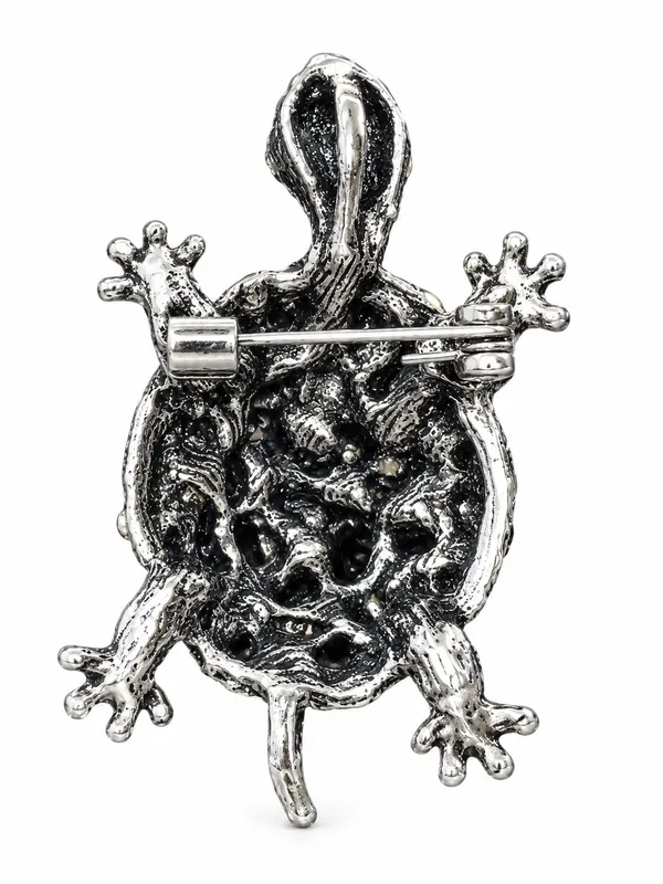 Calvadoss_Silver_-_Tone_Blue_Turtle_Brooch