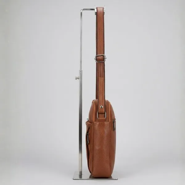 Calvadoss_Tan_Leather_Textured_Sling_Bag