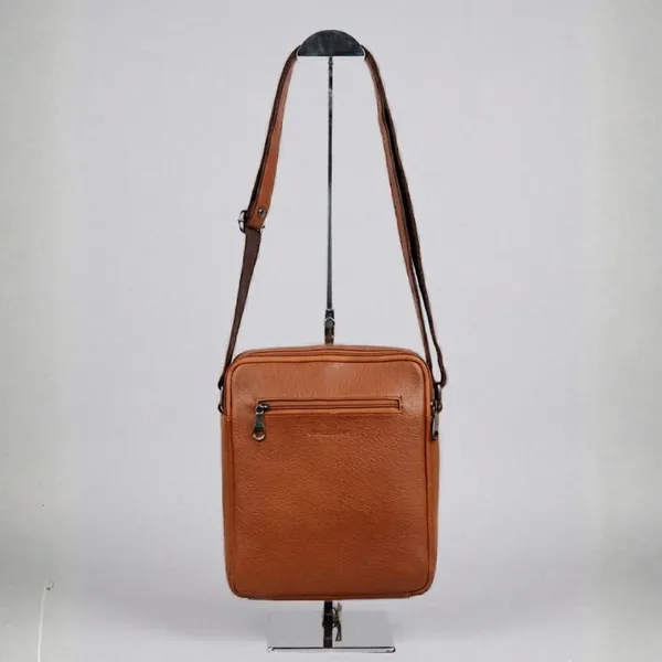Calvadoss_Tan_Leather_Textured_Sling_Bag