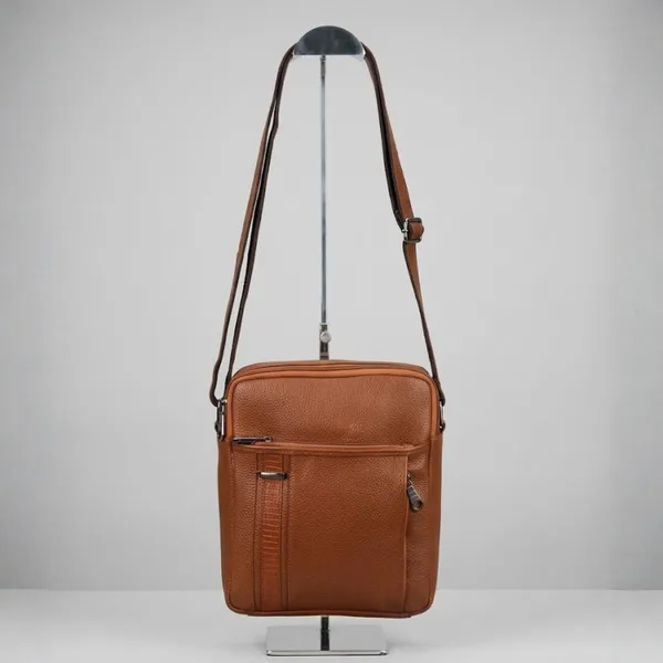 Calvadoss_Tan_Leather_Textured_Sling_Bag