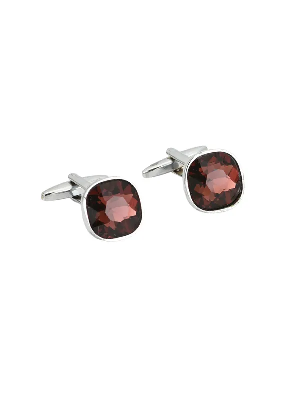Maroon_Diamond_Shaped_Cufflinks
