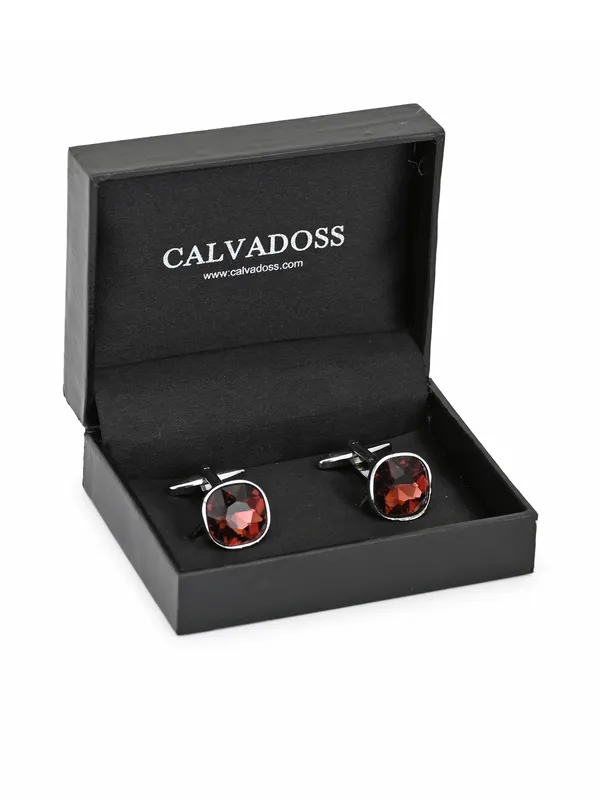 Maroon_Diamond_Shaped_Cufflinks