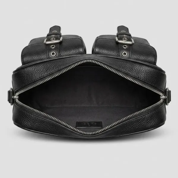 Calvadoss_Black_Leather_Textured_Sling_Bag
