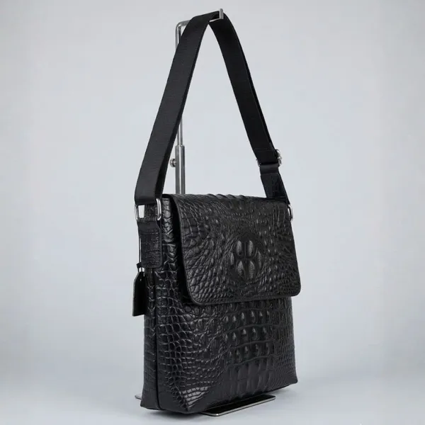 Calvadoss_Black_Leather_Croco_Sling_Bag