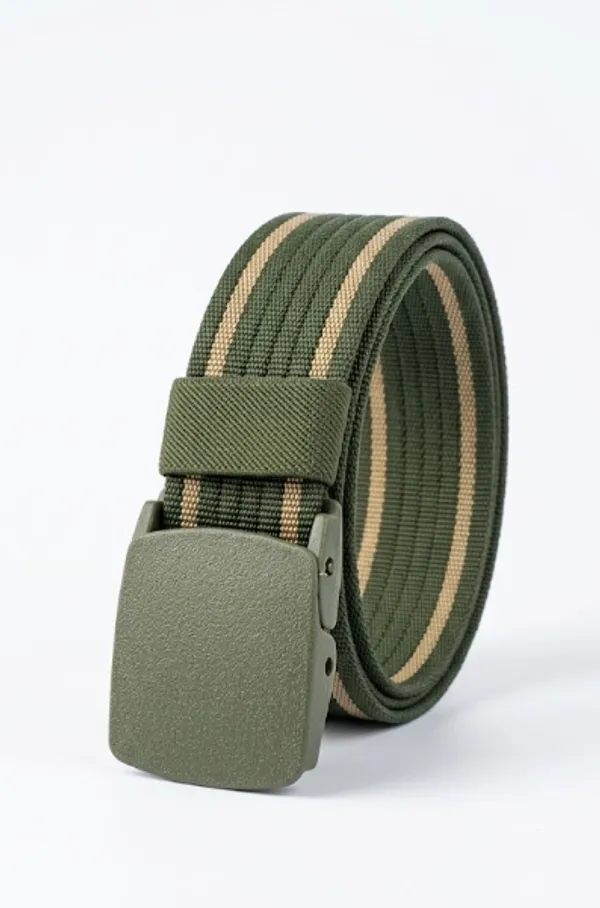 Premium_Womens_Green_Beige_Canvas_Belt