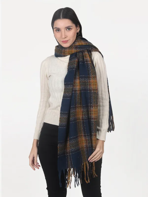 Multicolor_Checked_Fringed_Stole_For_Unisex