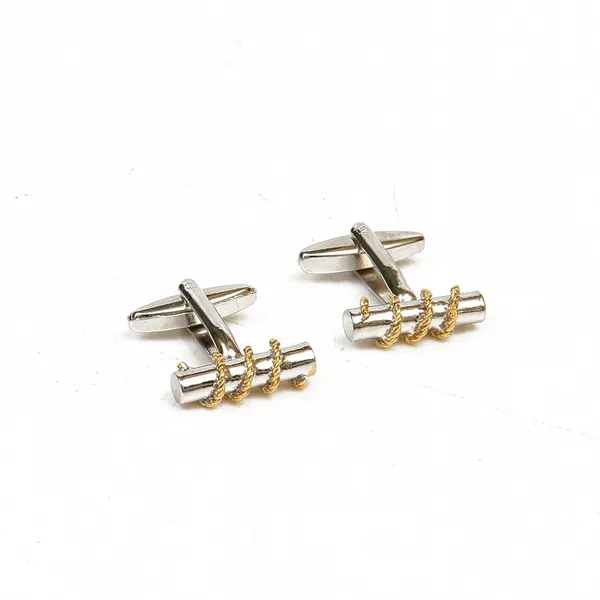 Silver-Toned_&_Gold-Toned_Cylinder_Cufflink