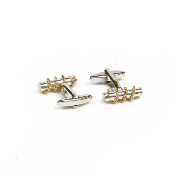 Silver-Toned_&_Gold-Toned_Cylinder_Cufflink