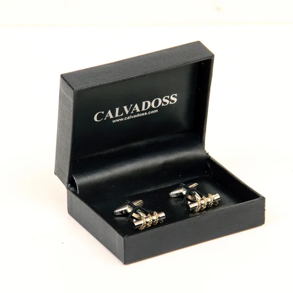 Silver-Toned_&_Gold-Toned_Cylinder_Cufflink